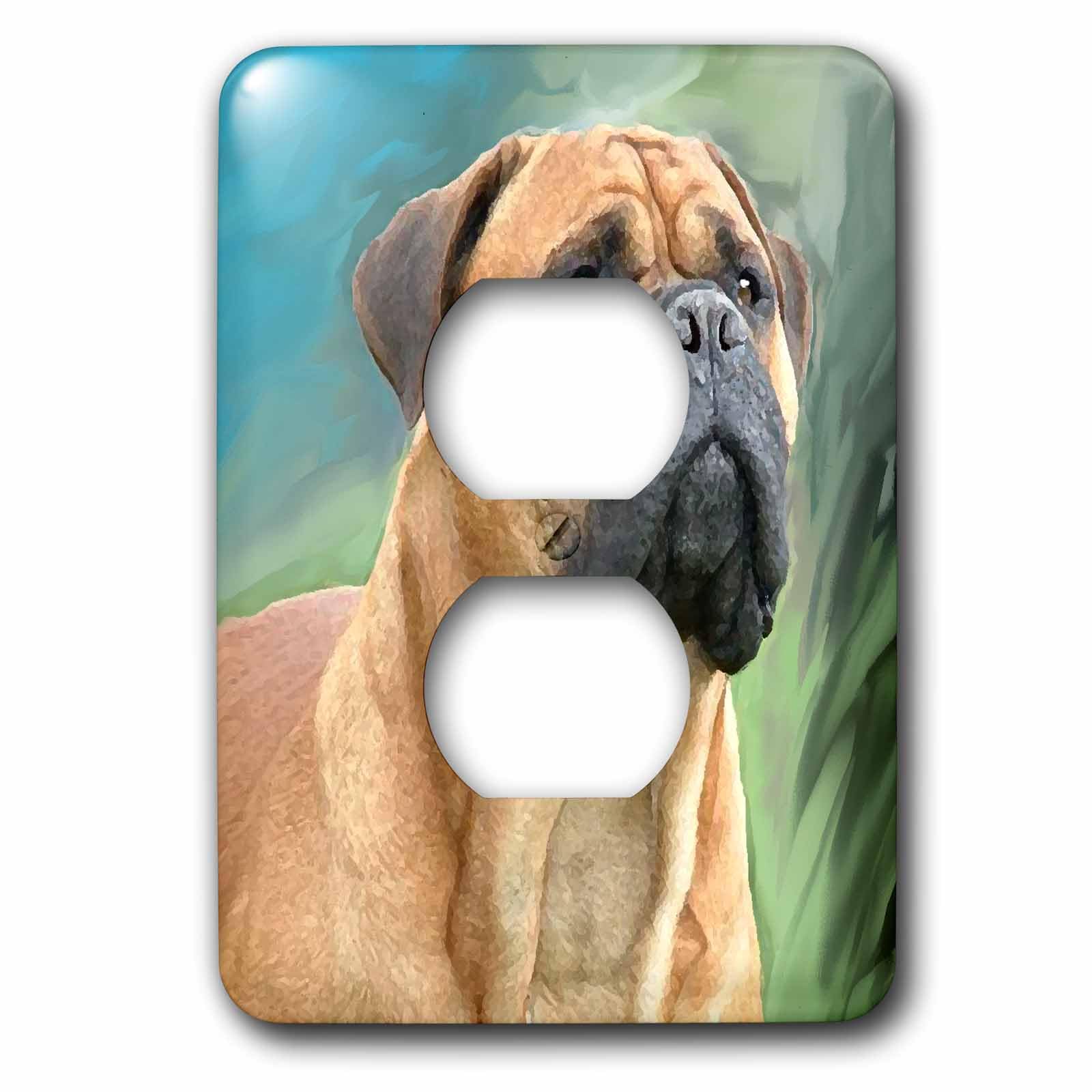 Cubierta de salida Bullmastiff 3dRose lsp_4449_6 de 2 enchufes
