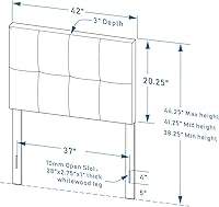 Vista 10 de Glenwillow Home Varia - Cabecero tapizado doble de 20 pulgadas de alto, color beige
