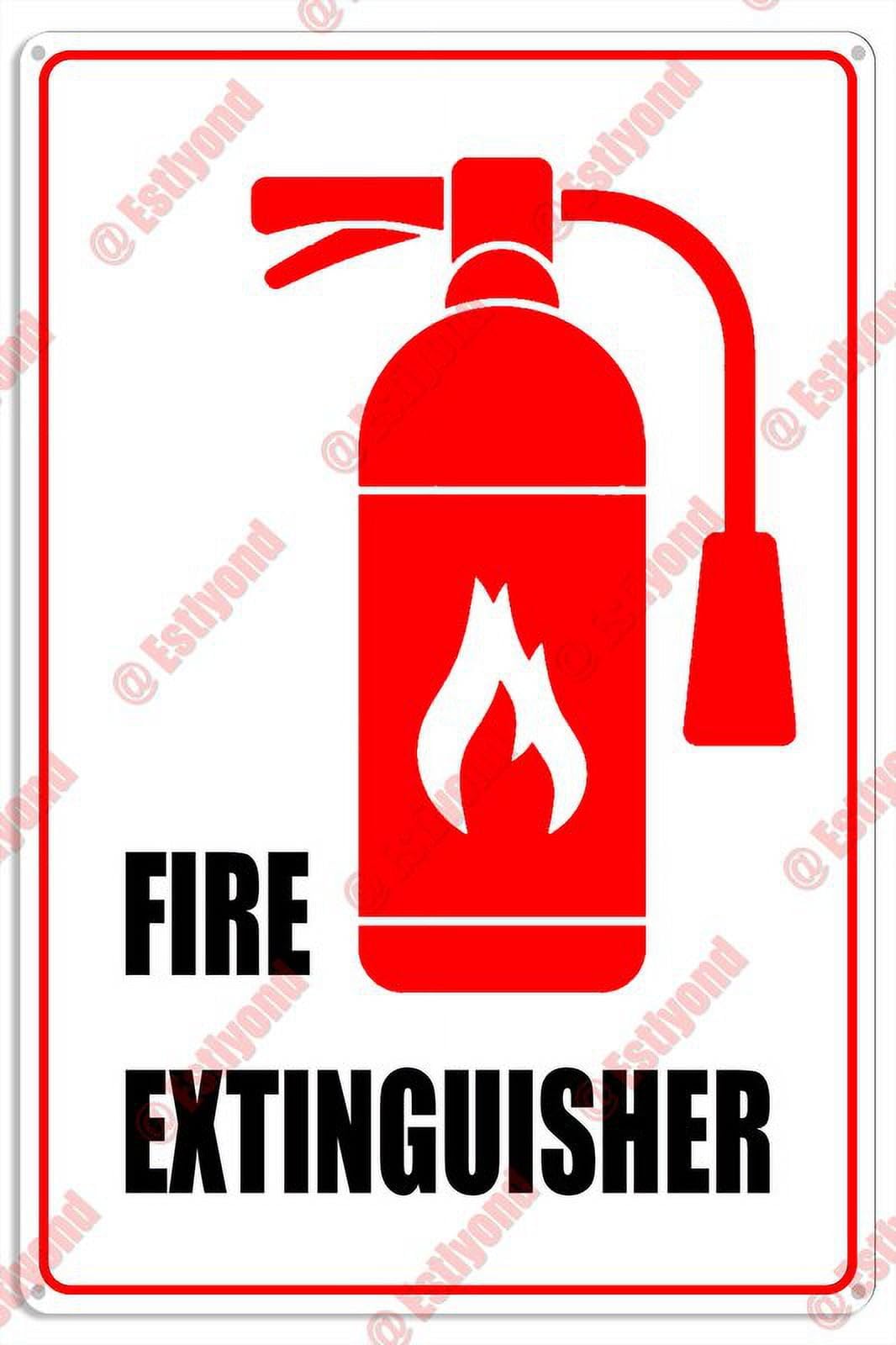 peiyeety Fire Extinguisher Location Safety Warning Emergency Caution Warning Aluminum Metal Sign 12x16 Inches