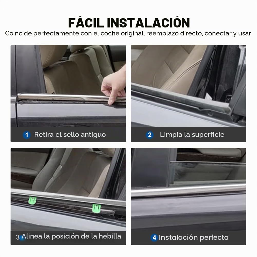 FSFYUK Burletes para ventanas de coche 4 piezas compatibles 4 piezas compatibles con ventanas de coche para CR-V CRV 2007 2008 2009 2010 2011