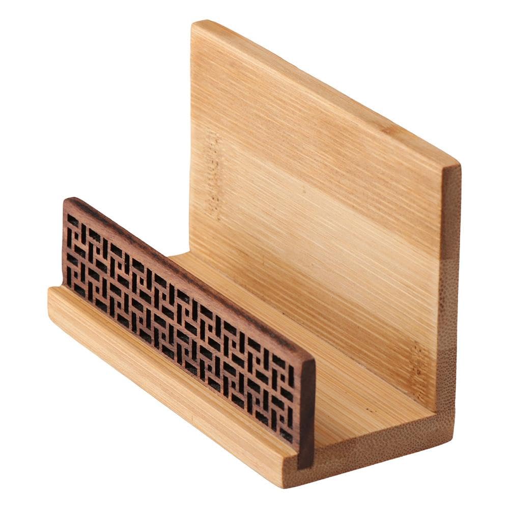 petofqq Black Walnut Business Card Holder Stand, Bamboo Wood Business Card Storage, for Home Office Display - Image 4