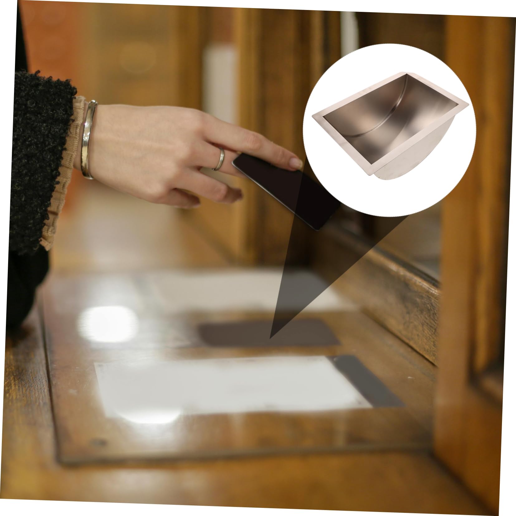 DOITOOL Kassenbox Aus Edelstahl Mit Mehreren Fächern Scheckregister Bargeld-organizer Geldfach-organizer Für Bargeld Münzfächer Kassen-einlegefach Geldfächer Für Banken