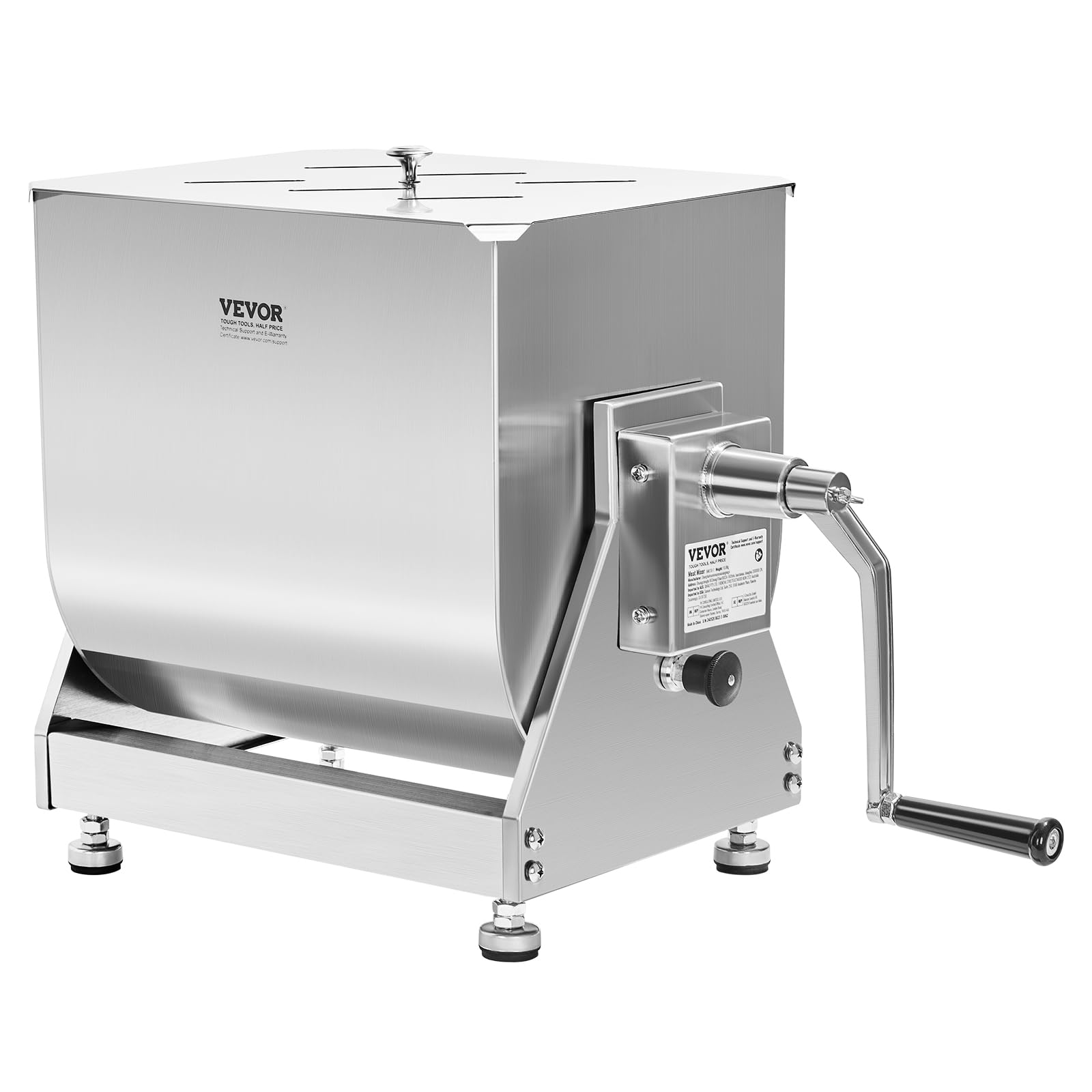 VEVOR Frullatore Manuale per Carne da 13,6 kg Impastatrice Manuale per Carne, Miscelazione Massima di 13,6 kg di Carne, Dispositivo per Lavorazione della Carne con Contenitore Ribaltabile