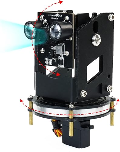 Yahboom Servo digital multi-ángulo de dirección cardán eléctrico 2 grados de libertad DOF cámara PTZ con luz LED para bricolaje robot coche (2DOF