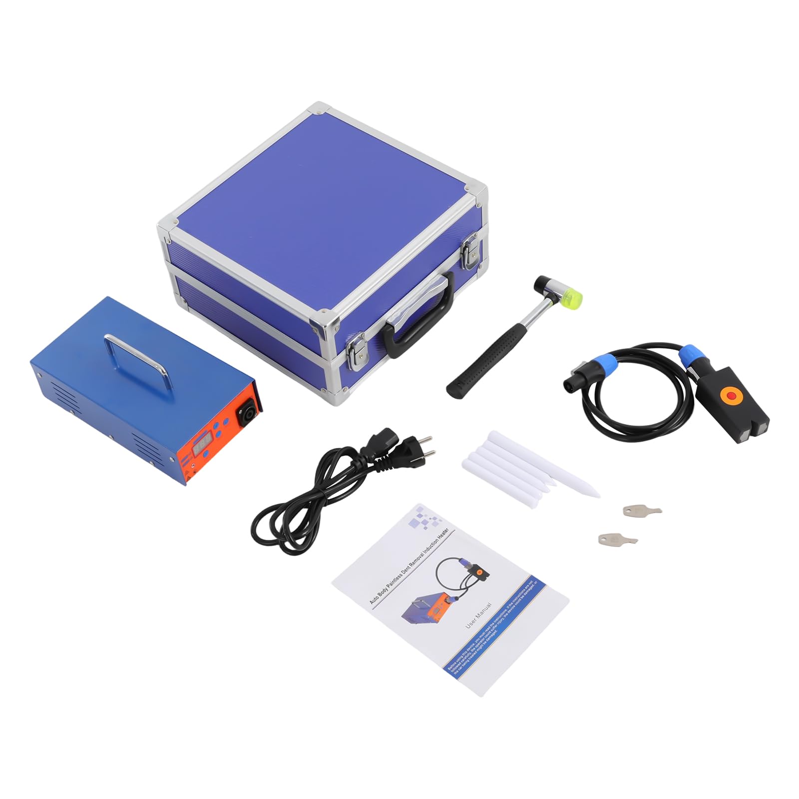 Kit di riparazione per ammaccature, 1000 W, riscaldatore a induzione, con valigetta | Con display digitale e dissipazione del calore, tempo di riparazione regolabile, per officina, garage privato
