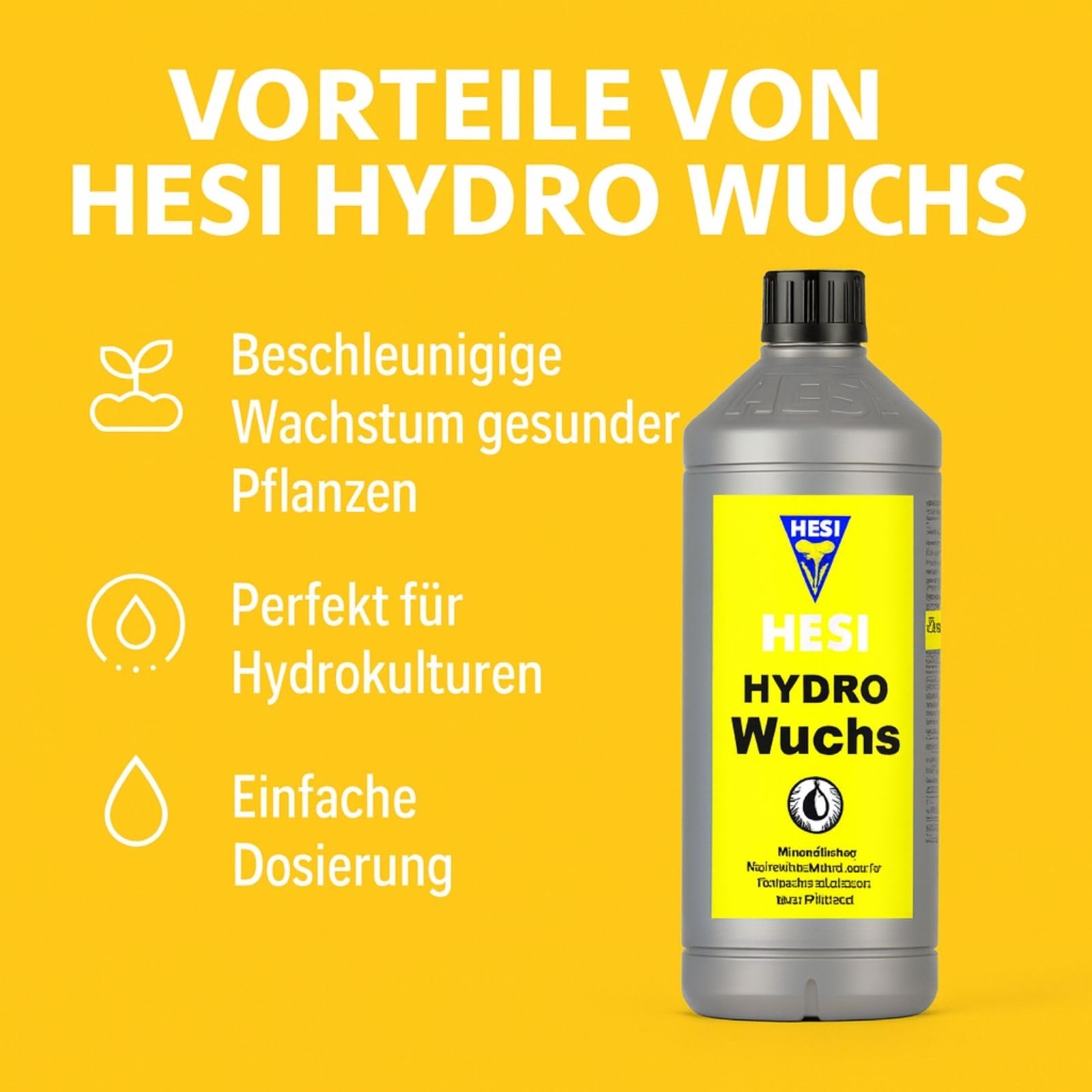 Hesi Hydro-Growth 10 litros - Hydro-Culture Grow Fertilizer Fertilizante natural Plantas de interior Bio Liquid Organic Bloom Boost