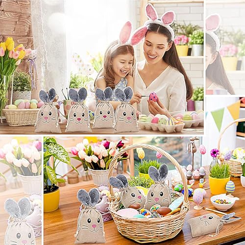 Bolsa de Conejo de Pascua con cierre de cordón seguro para repostería 5