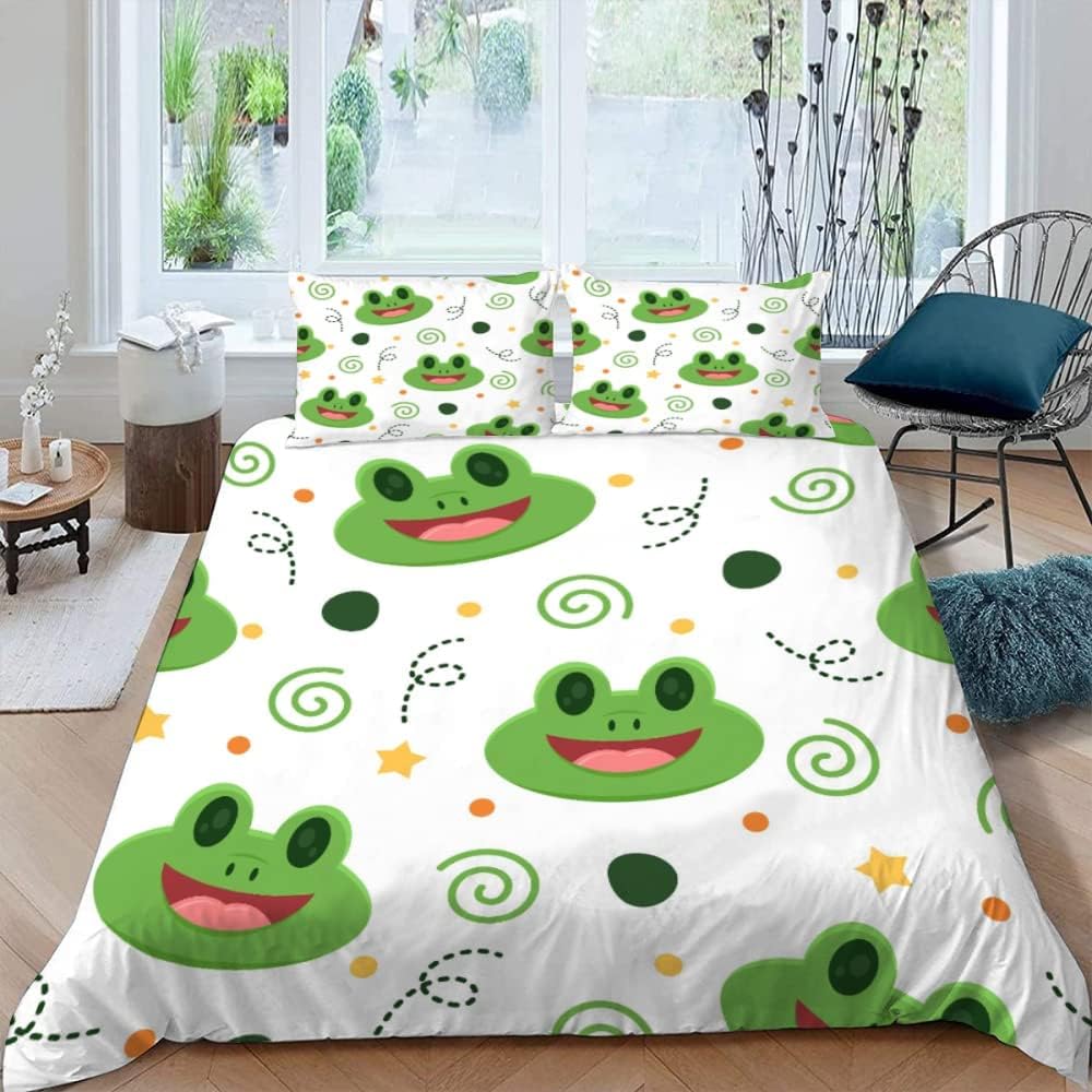 Housse de couette 220x240 grenouille mignonne facile à laver b4834