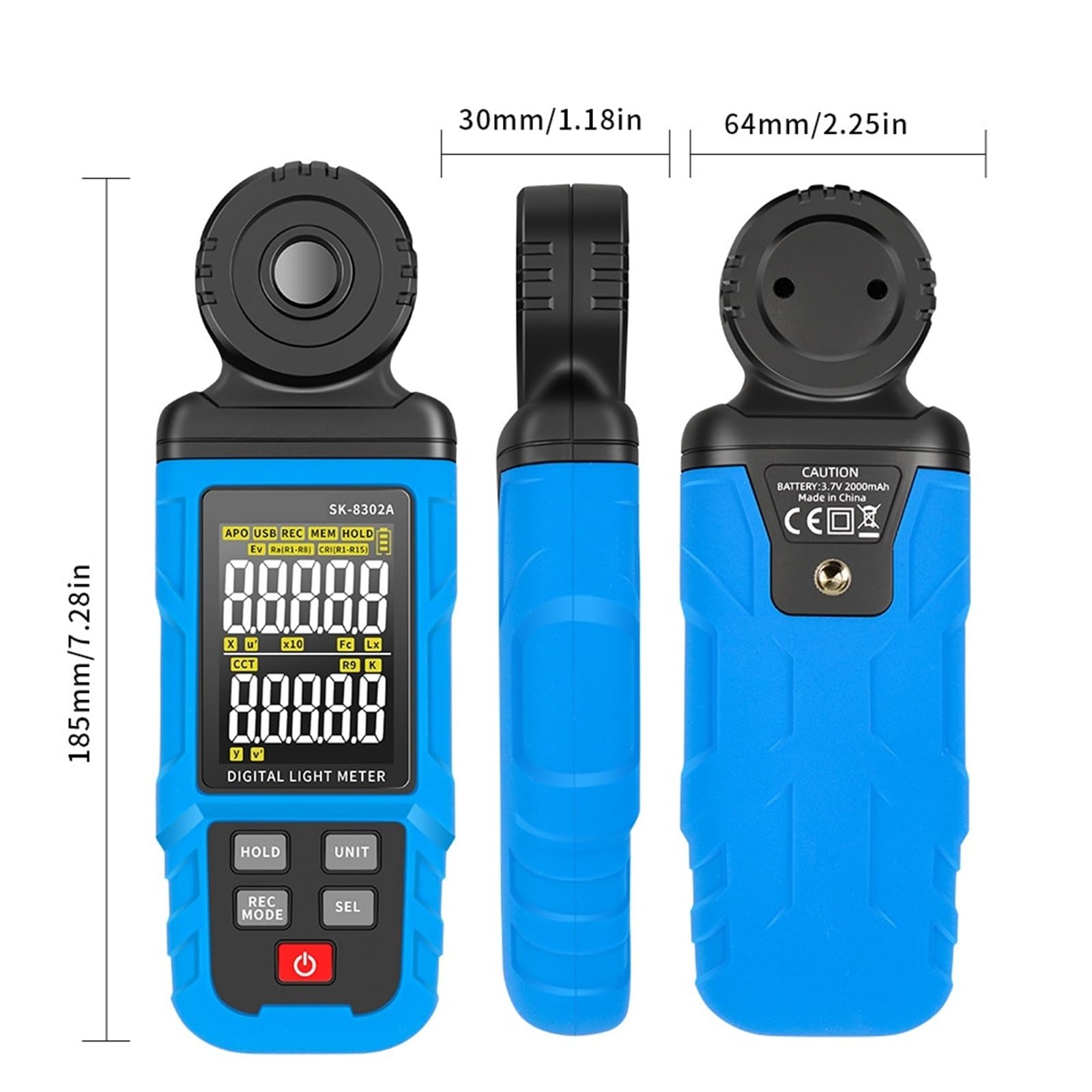 Espectro de luz, Medidor de iluminancia espectral SK-8301A/8302A, fotómetro 0~300.000lux, luxómetro alta precisión, medidor luz Digital CCT Lux/FC(SK-8302A)