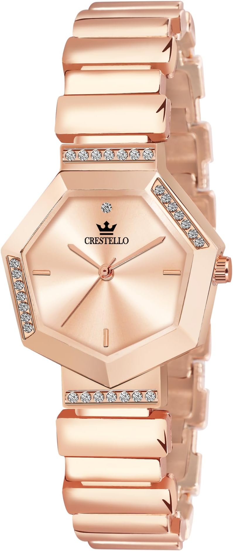 Bracelet Type Analog Wrist Watch for Women (Silver/Rose Gold/Brown) - CR-JWL151