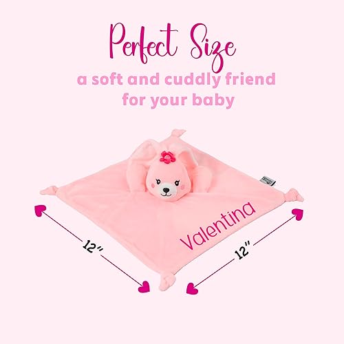 Miniatura 2 de Personalized Pink Rabbit Security Blanket for Babies 12" - Personalized Soft Plush Soothing Towel, Baby Comforter, Ideal Sleep Companion, Perfect