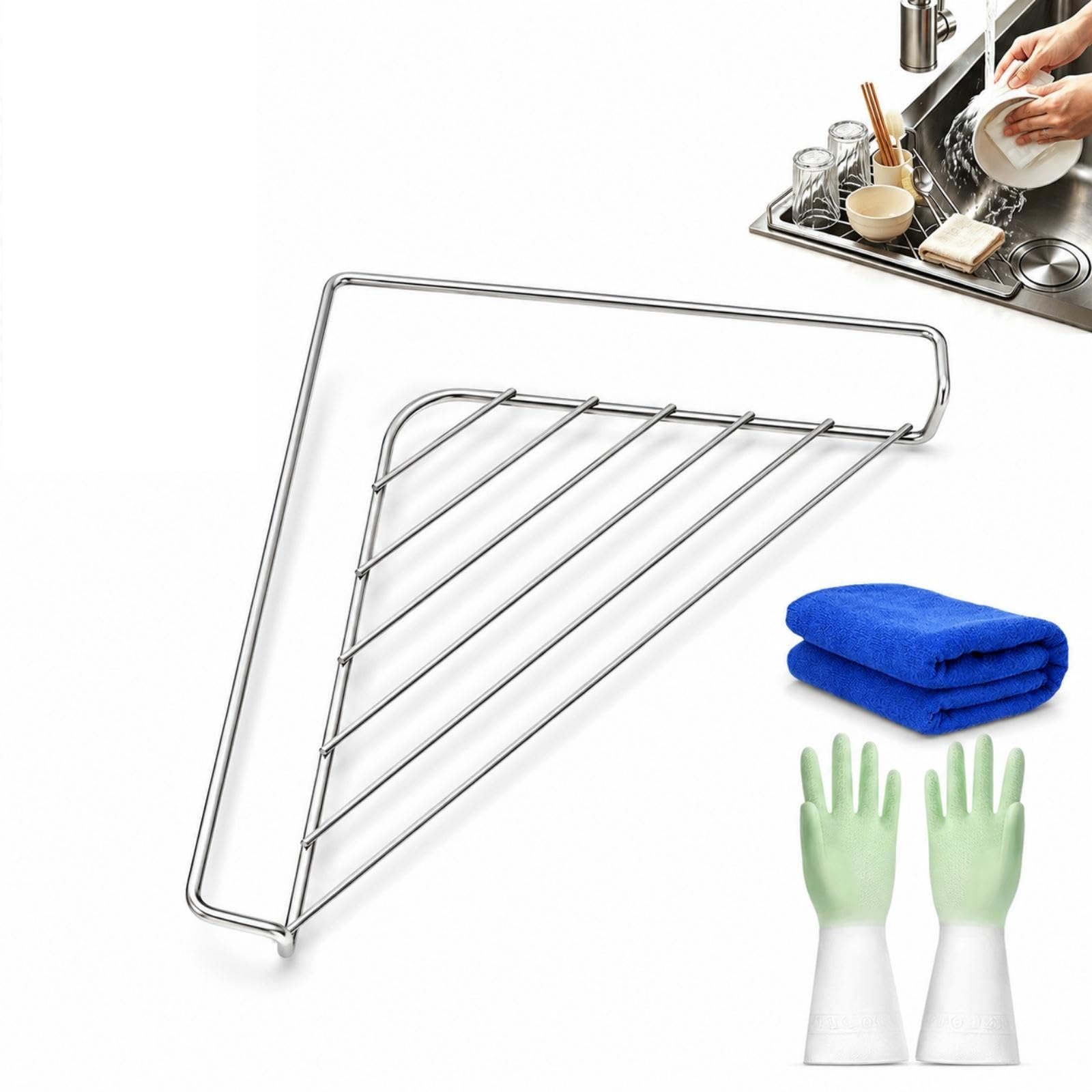 Corner Sink Drying Rack,304 Stainless Steel Corner Sink Drying Rack，1pcs