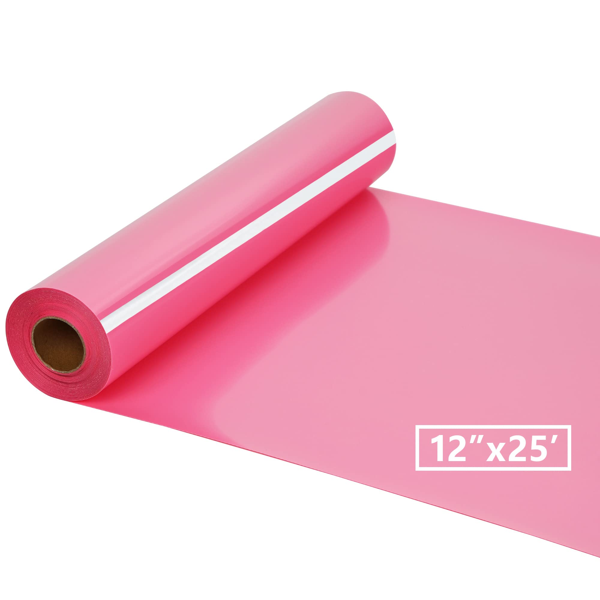 HTVVETUR HTV Iron on Vinyl 12Inch by 25ft Roll, Pink Heat Transfer Vinyl