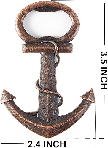 Miniatura 2 de 30 piezas de abrebotellas de ancla náutica de esqueleto con bolsa transparente blanca y tarjeta para recuerdos de fiesta de boda y decoraciones baby