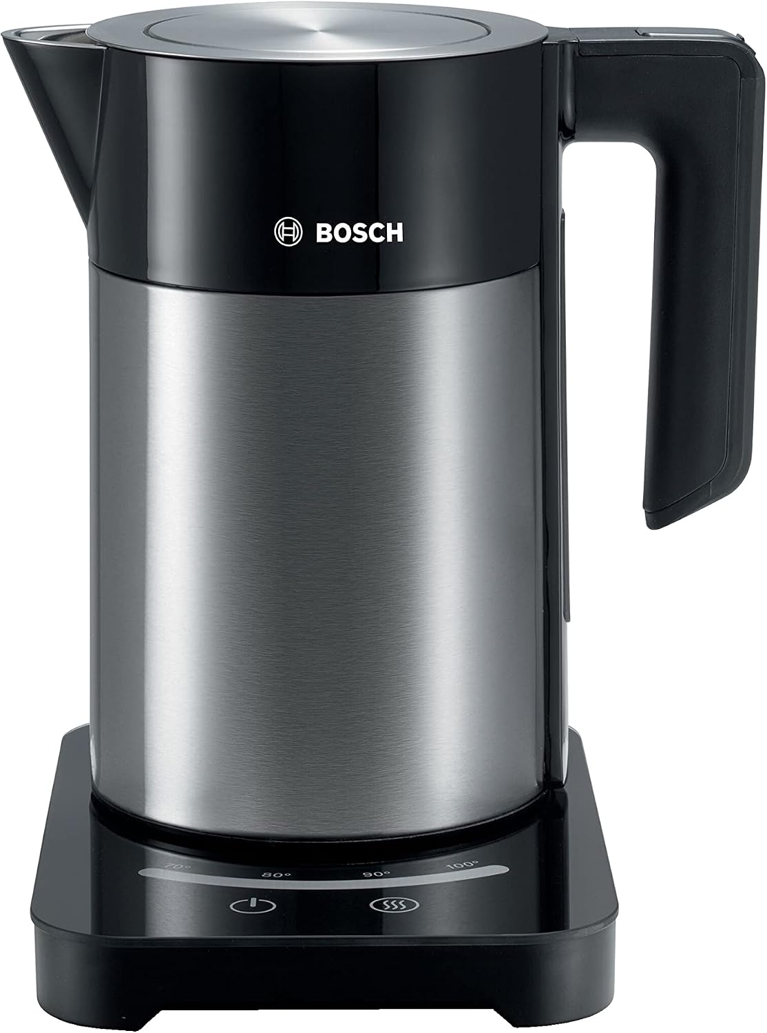 Bosch Sky variable temperature cordless kettle in black and silver