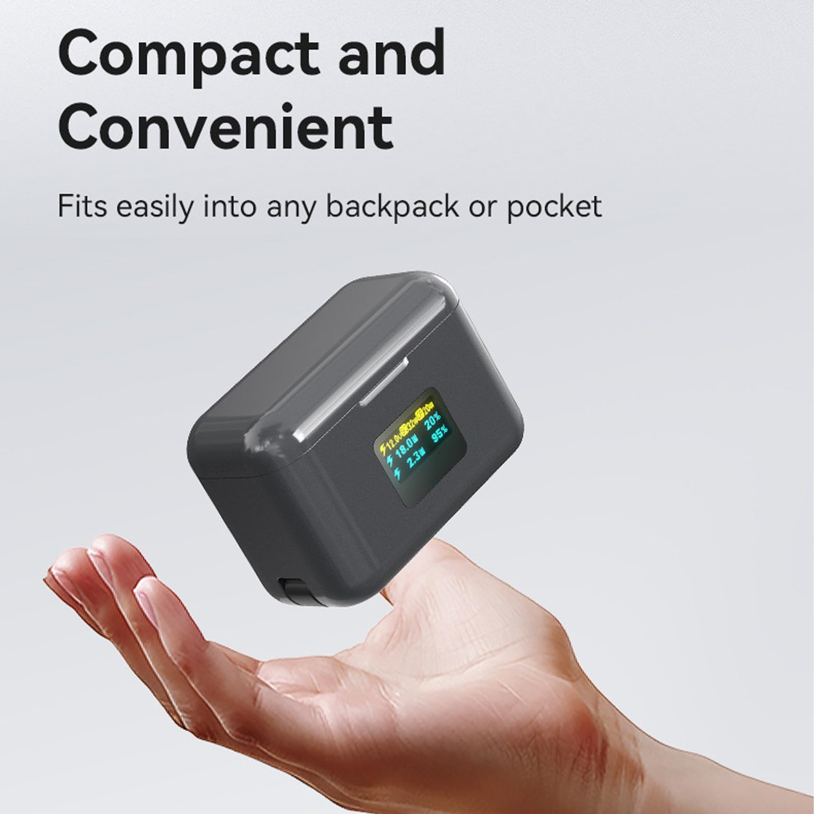 Caricabatterie Doppio, Display LCD a Ricarica Rapida da 36 W con Copertura Magnetica e Cavo di Tipo C, per la Gestione della Batteria della Fotocamera Fotografia All'aperto