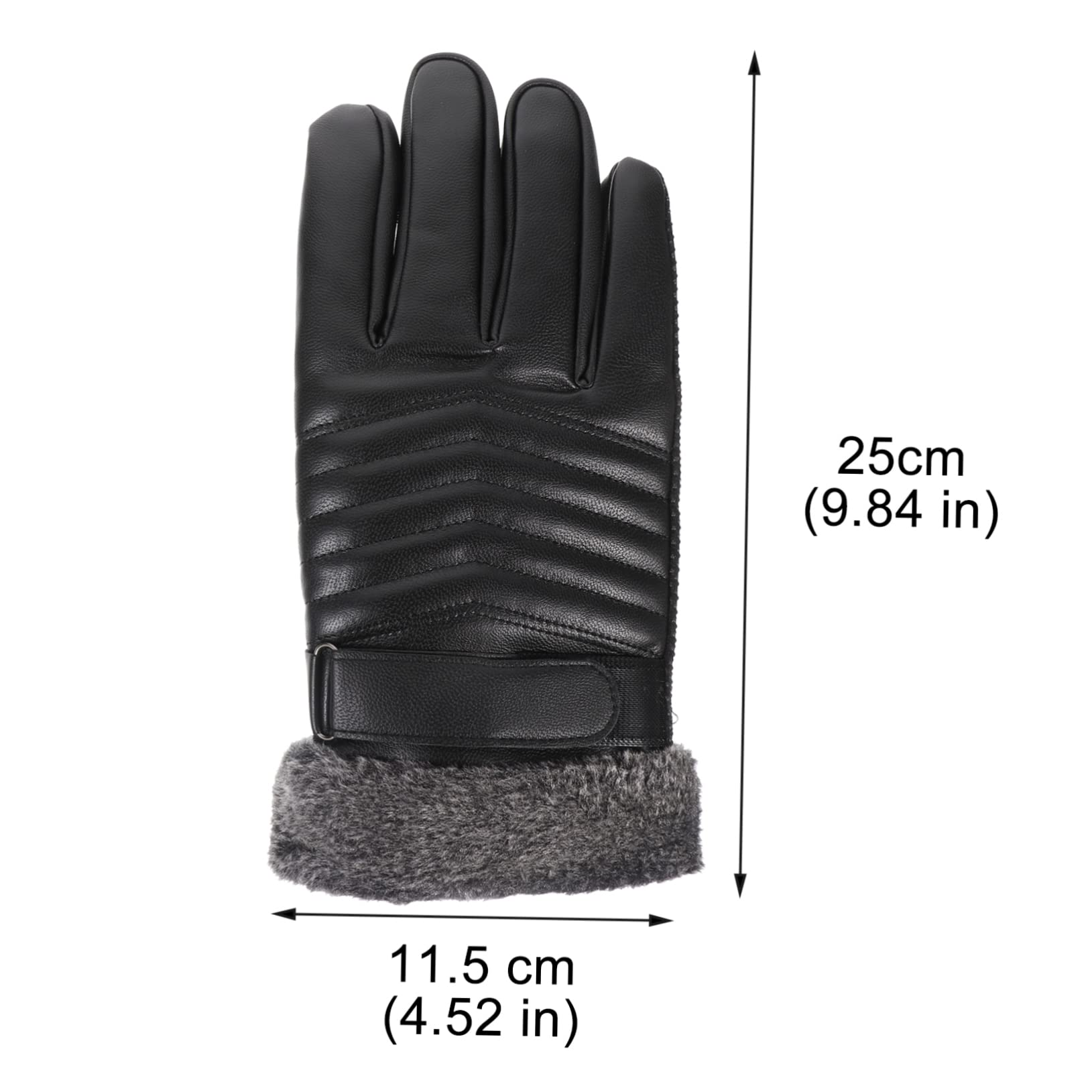 FOMIYES 1Pair Winter Cycling Touchscreen Gloves for Men Women Plush Warmth Wind Cold Resistant for Outdoor Activities Black