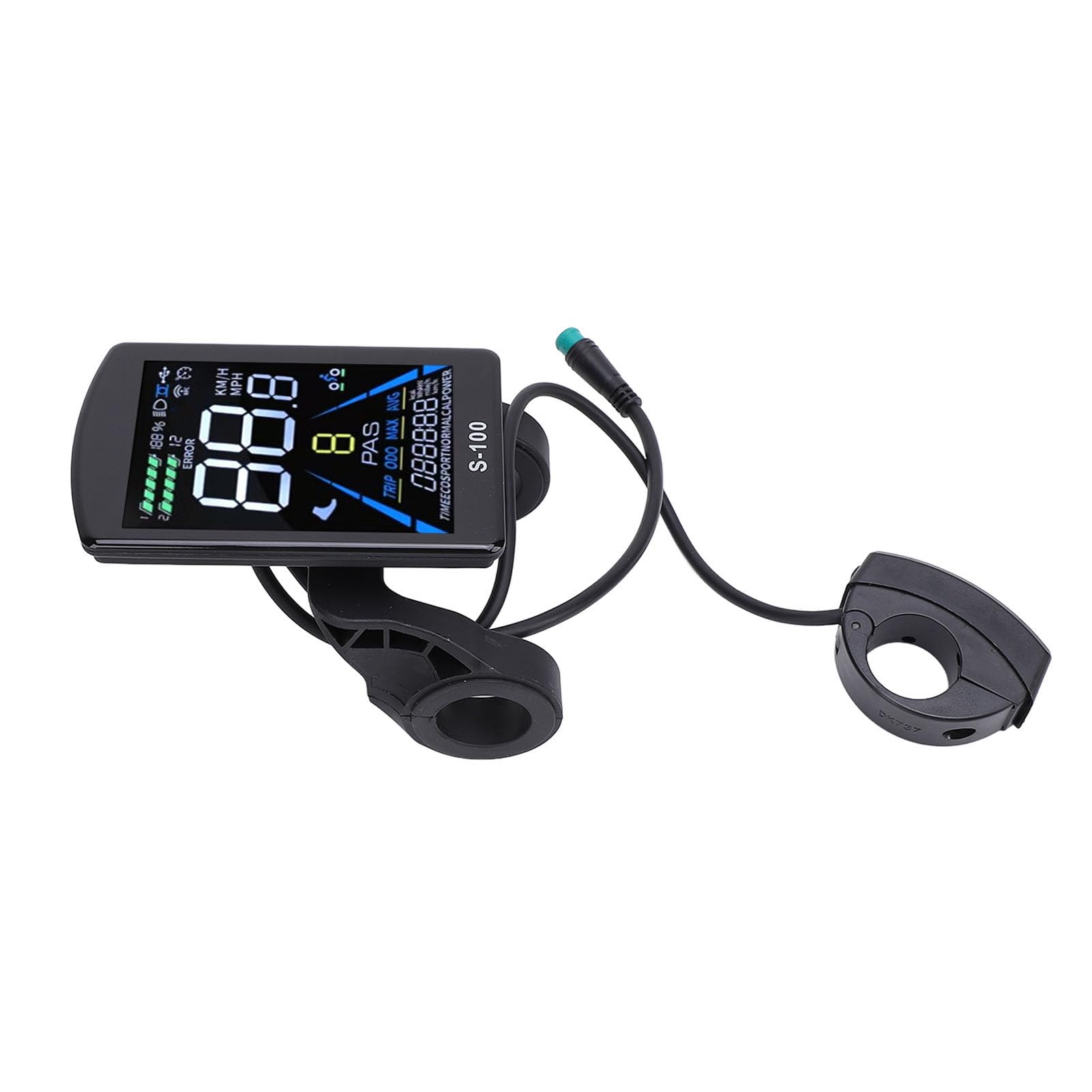 Dioche Bike Display 5 Écran LCD pour Vélo électrique Connecteur Universel Résistant à l'eau à 5 Broches Écran de Panneau S-100 pour Guidon de 22,2 Mm - Compatible avec 24 V, 36 V, 48, 60, 72