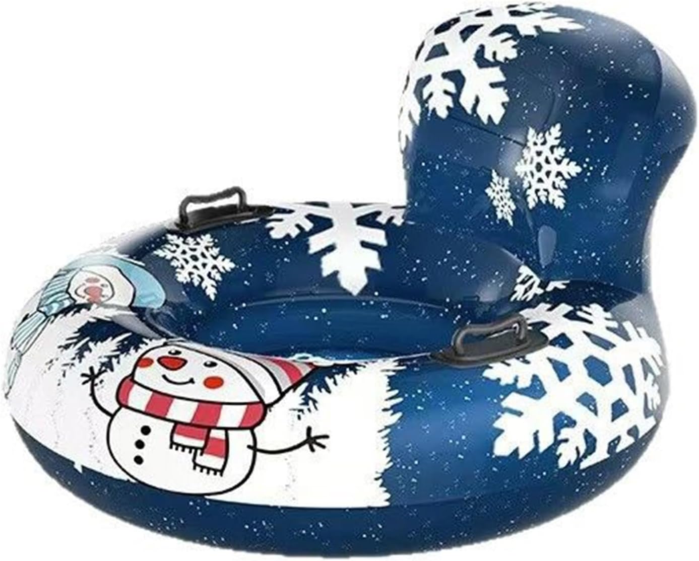 Inflatable Snow Tube – 43 Inch Padded Sled with Backrest and Handles | Heavy Duty Winter Outdoor Sled for Skiing Skating Beaches Parks Gardens Use