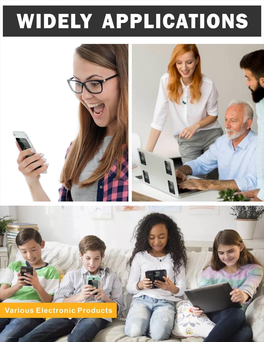 Stickers for Cell Phones/Laptops/Tablets/Devices/Household Equipment - 4.2 x 2.4 x 0.015 inches-Large Area Protection-Applies to Everyone - [Reusable] - (15 Pack)