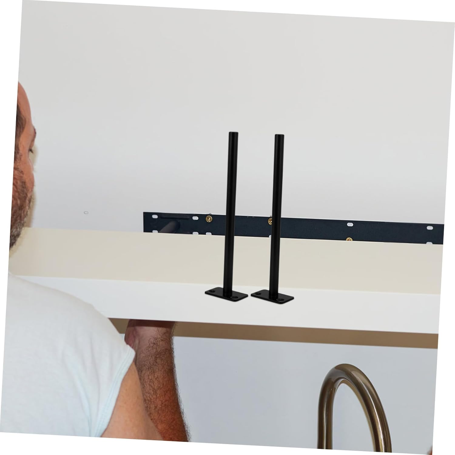 balacoo 4pcs Heavy Duty Floating Shelf Brackets Invisible Metal Corner Support for Boards Easy Installation Screws Wall Plugs for Home and Office Decor