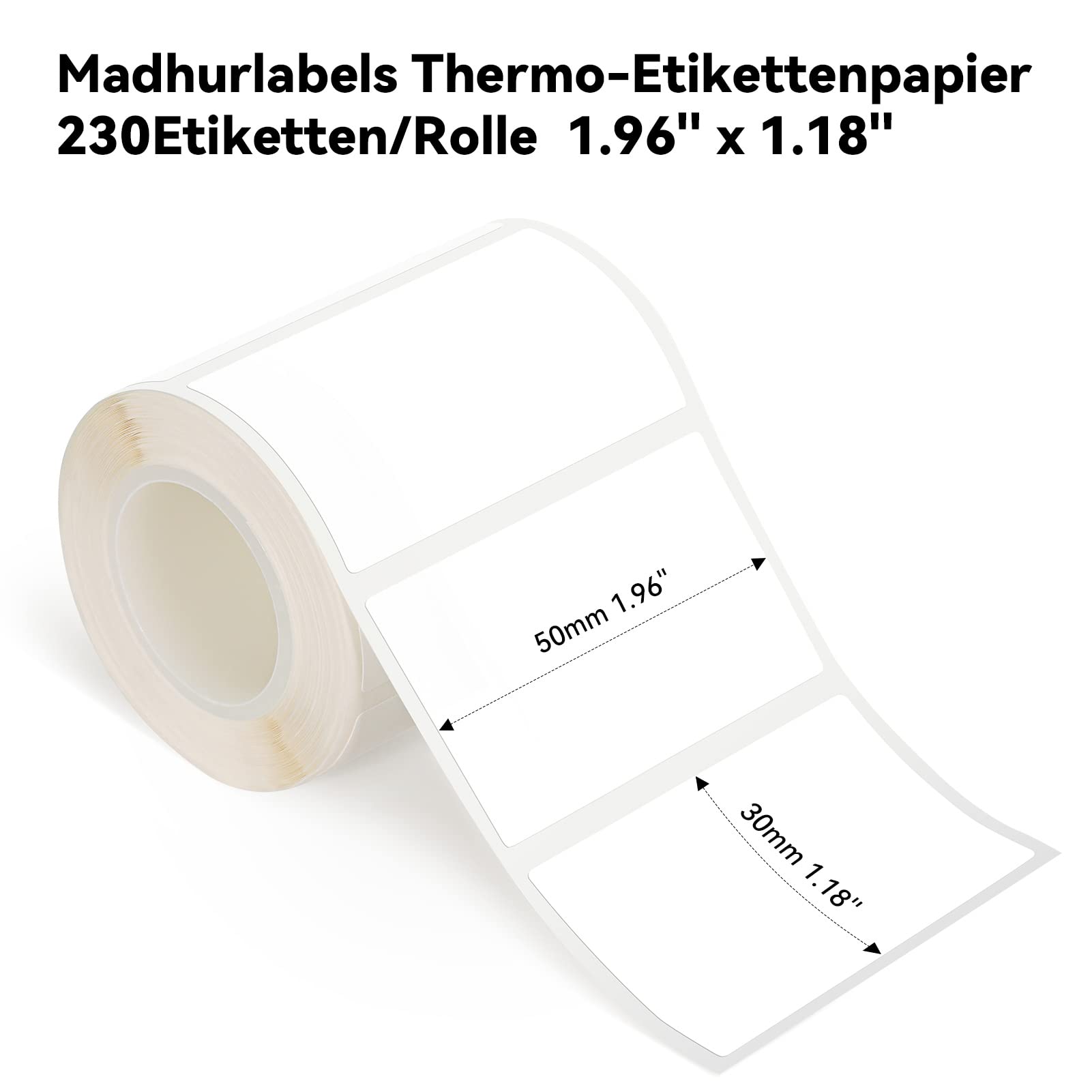 1000 Étiquettes Thermiques 50x30mm - Rouleau Autocollant Blanc - Pour Imprimante Thermique