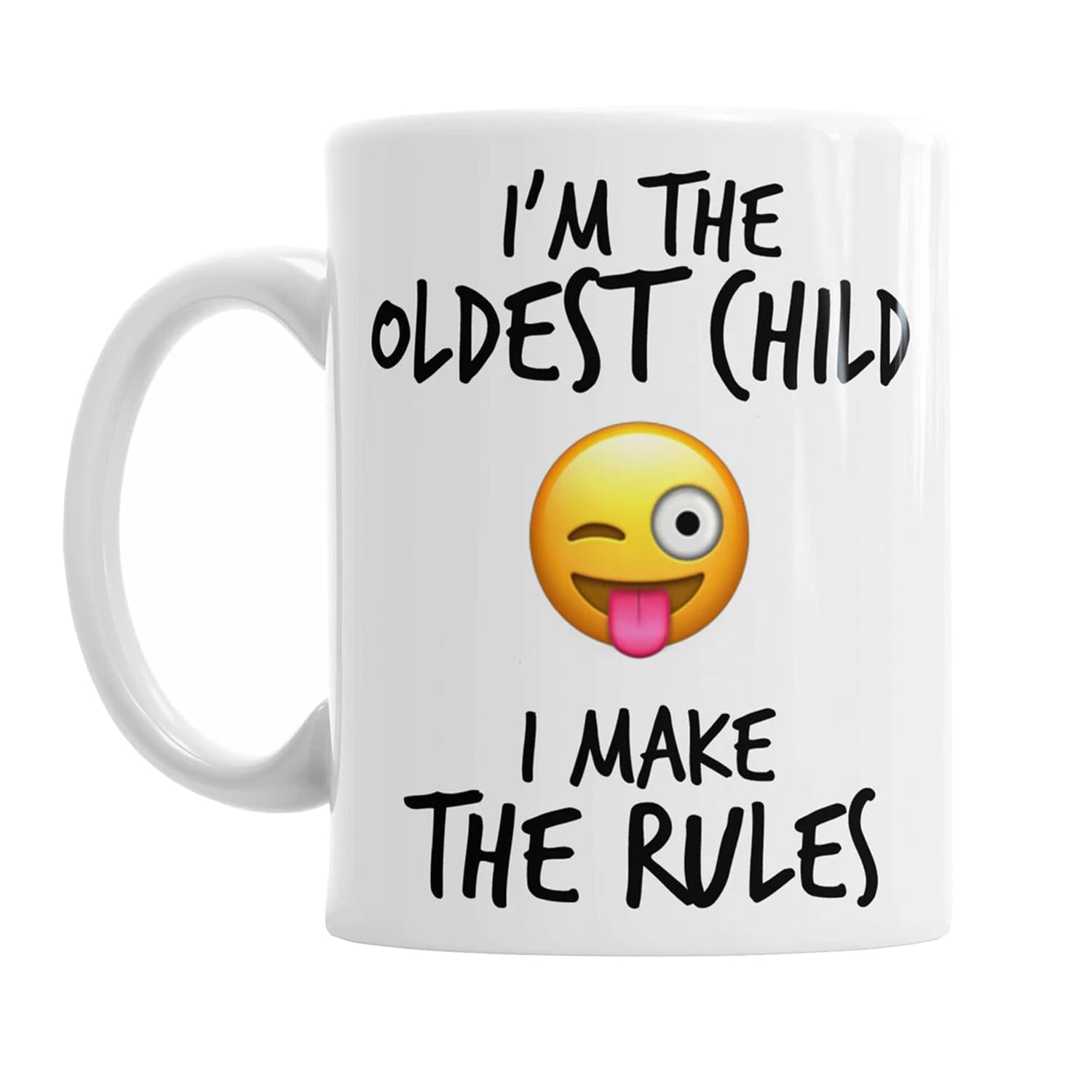iTRONiK Mugs Family Siblings Youngest Middle Oldest Sisters Rules Funny Coffee Tea - Funny Set of Ceramic Photo Mugs (Oldest Child)