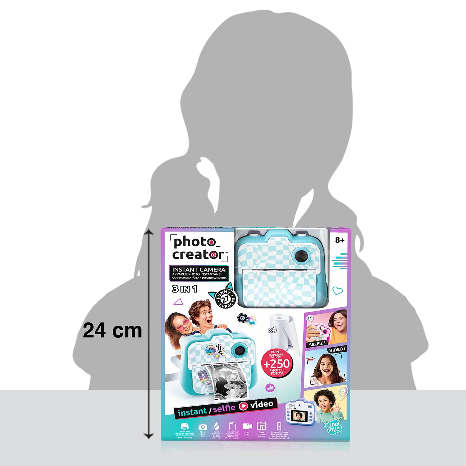 Canal Toys – Photo Creator - Appareil Photo en Impression Instantané - Turquoise – Appareil Photo Enfant avec Papier Inclus – Idéal Souvenir, Selfies & créations – Dès 8 Ans - Idée Cadeau - CLK 001T