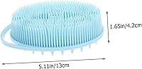 Vista 2 de Dual Sided Silicone Bath Brush for Boy Girl with Sensory Training Soft Bristles Durable Body Massaging Scrubber Gentle Exfoliating Wash Brush for