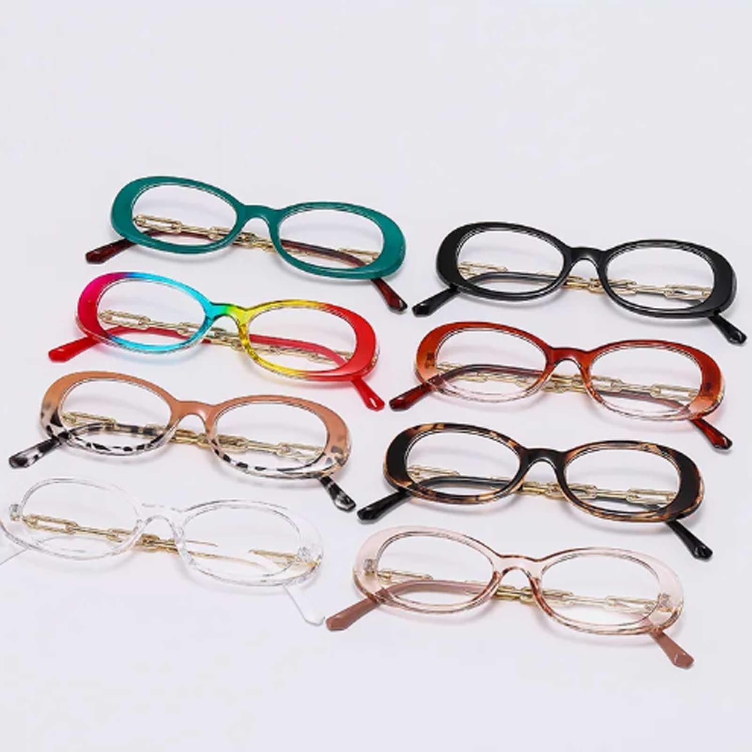Elipsa oprawki okularów małe damskie oprawki do okularów Anti Blue Light Retro męskie oprawki okularów 140 mm * 145 mm ramka na okulary, różowa