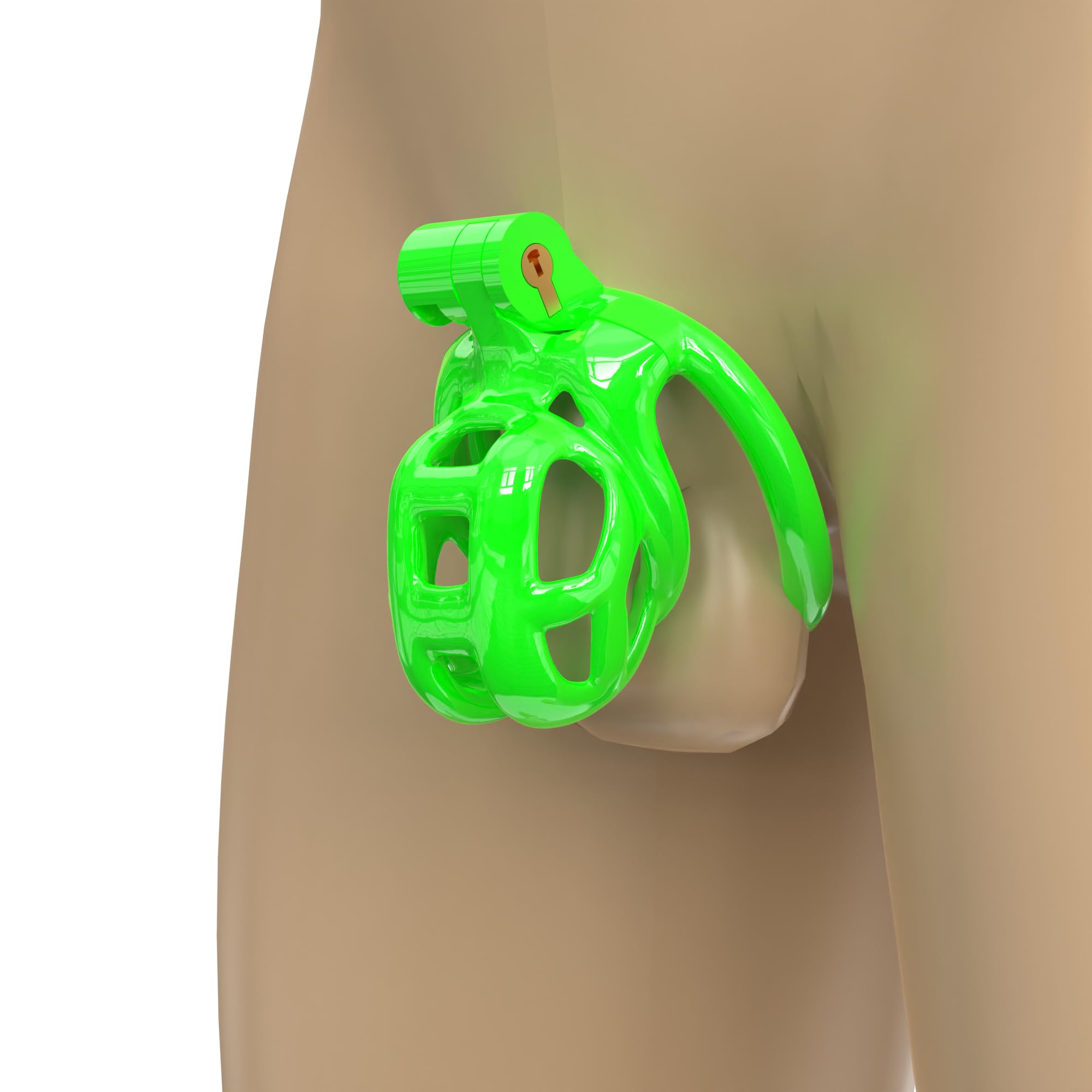 Green Cobra Chastity Device Yithuet 3D Printed Cock Cage Discreet Packaging XS Green
