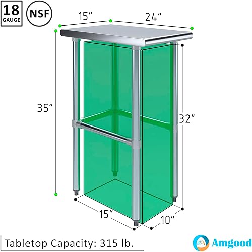 Vista 48 de Mesa de trabajo de acero inoxidable AmGood