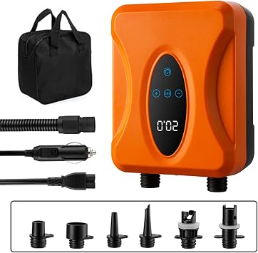 ZJchao Paddle Board Pump Electric Portable, Electric Paddle Board Pump, 20PSI Air Compressor, for Inflatable Stand Up Paddleboard Kayak Boat Kite Tent