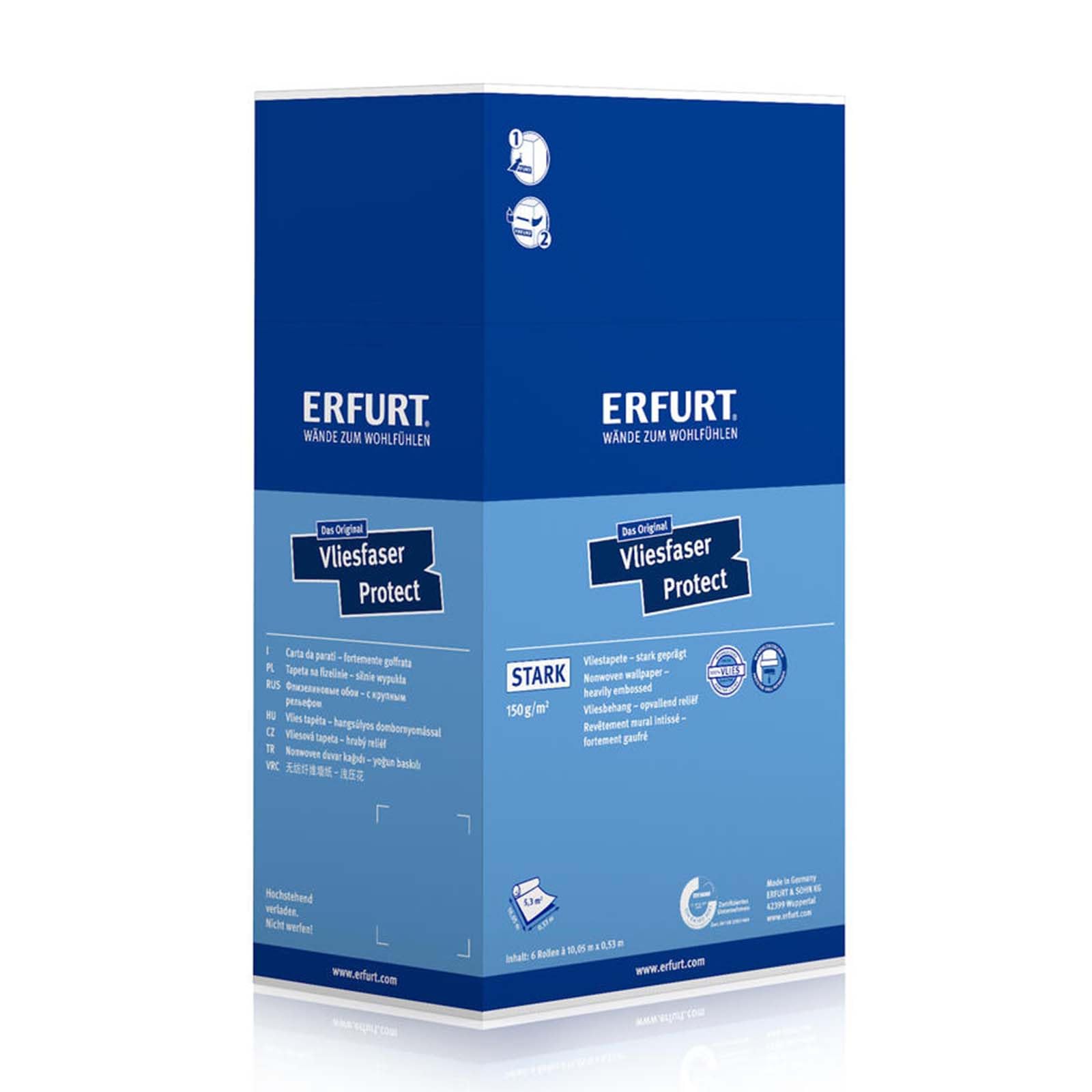 Erfurt Vliesfaser Protect 201 Vliestapete 10.05X0.53 Strukturtapete 6 Rollen 1004309