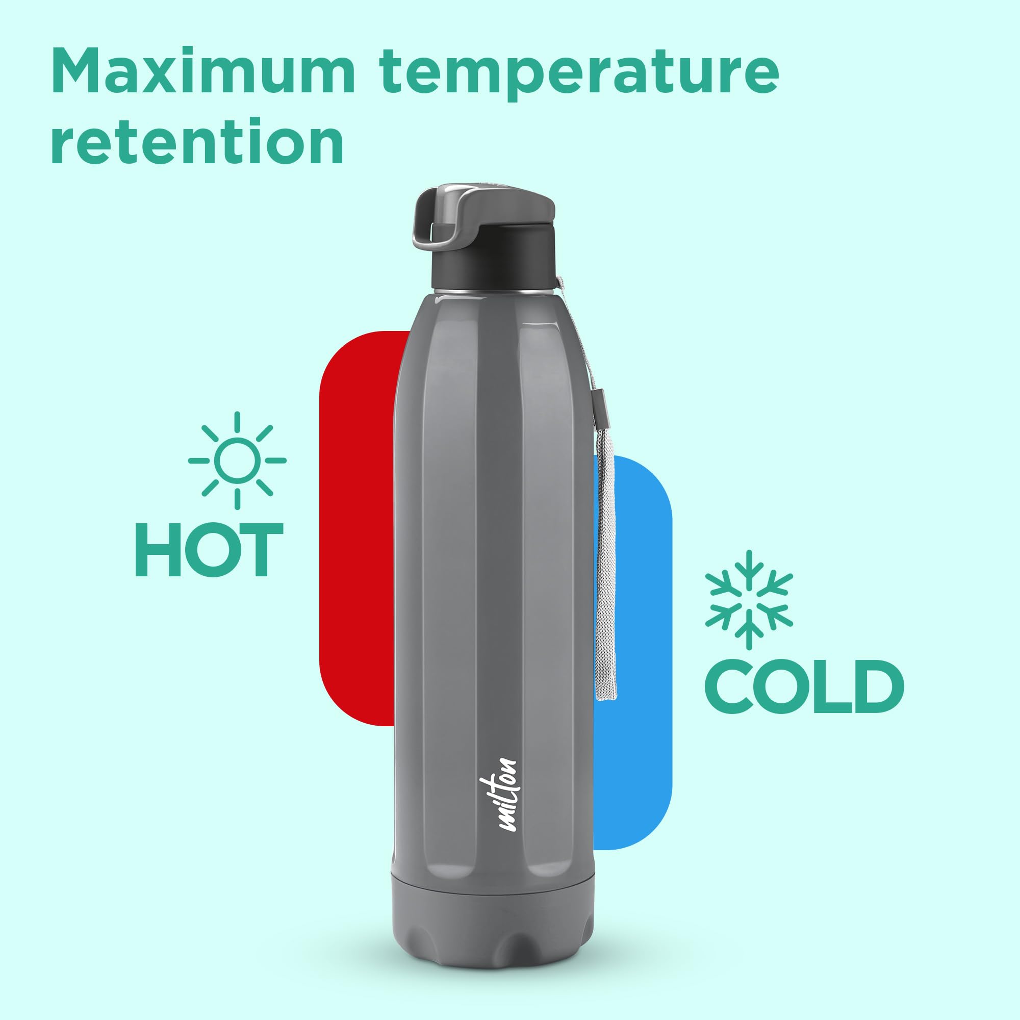 Milton Steel Thermoware Bottle - 630ml Grey -3
