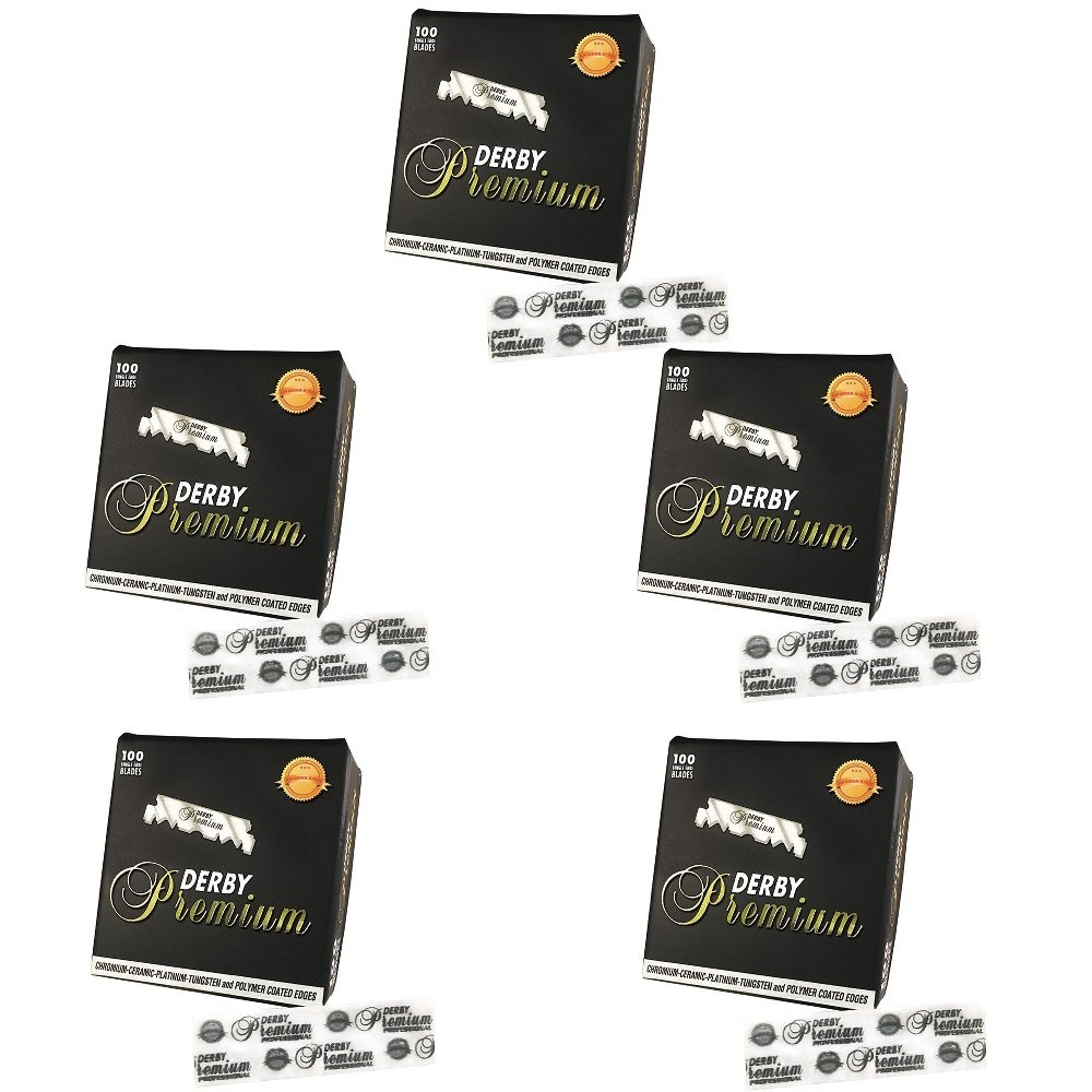 500 "Derby Premium" Single Edge Razor Blades for straight razor