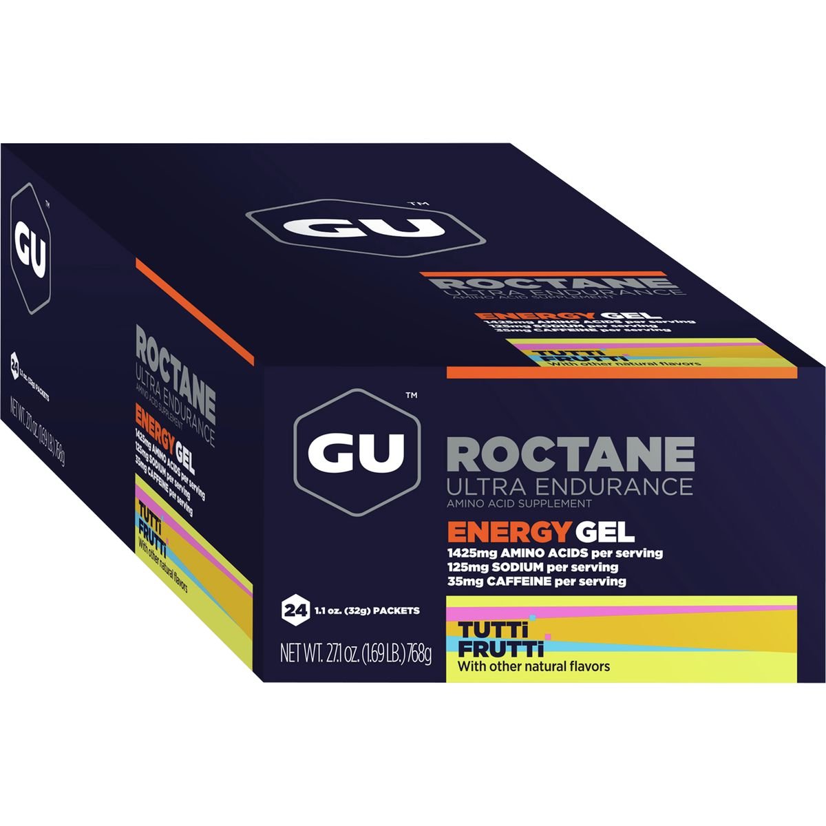 GU Roctane Energy Gel - 24 Pack Tutti Frutti, One Size