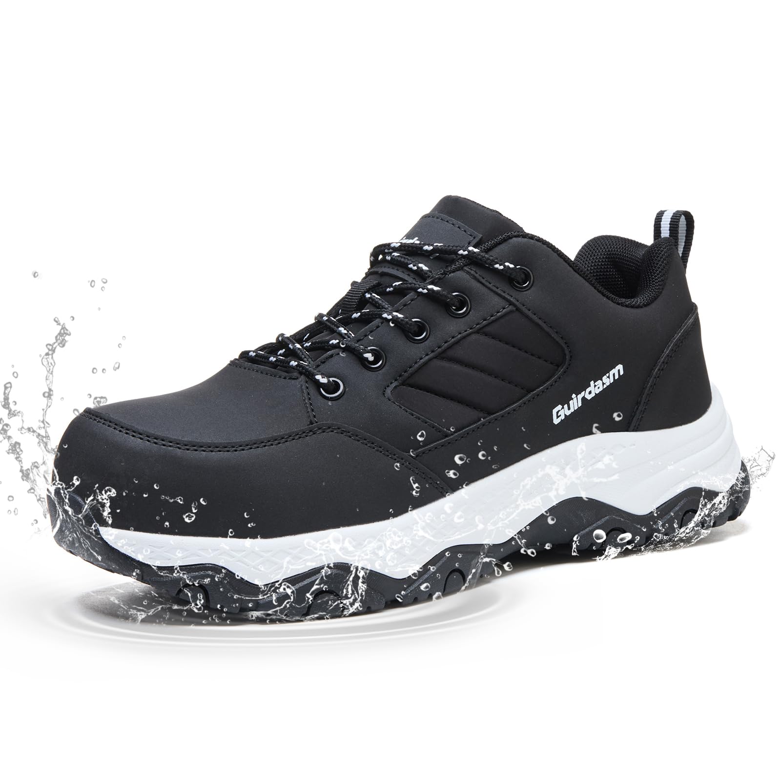 Women's Wide Steel Toe Waterproof Work Shoes by Guirdasm