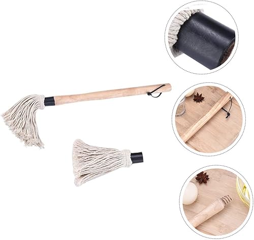 Miniatura 5 de BRIGHTFUFU 1 juego de cepillo de hilvanado reemplazable cepillo de aceite de barbacoa de silicona barbacoa fregona barbacoa fregona adobo aceite