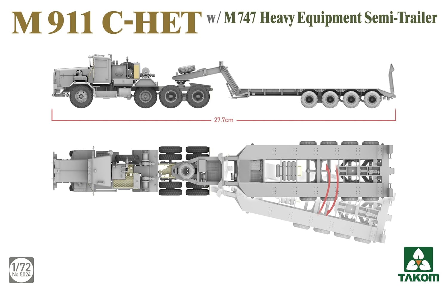 Amazon | タコム(TAKOM) 1/72 M911 C-HET 戦車運搬車・M747重装備セミ