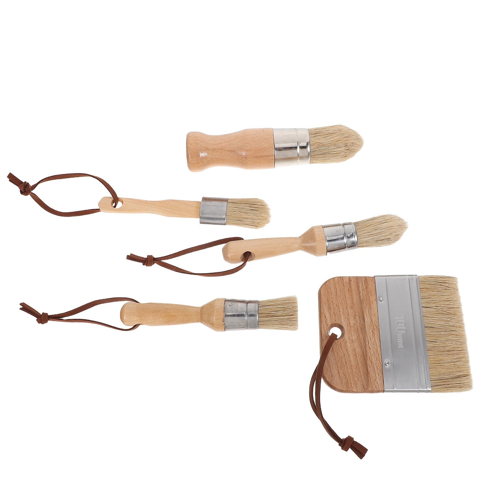 Juego de 5 Pinceles de Cerdas Naturales de Jabalí y Madera de Haya