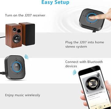 iDIGMALL Bluetooth 5.4 Receiver, AUX Wireless Audio Adapter for Car Speaker