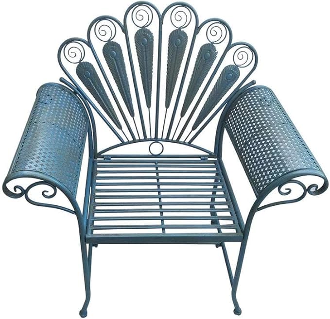 CAFIEDR Outdoor Park Patio Bench, Metal GDie Bench with Backrest and