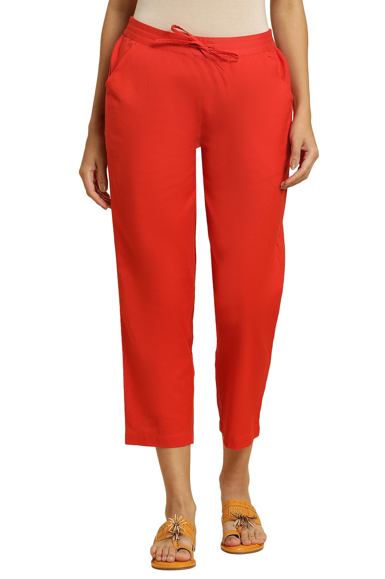 w for woman Women's High Rise W Cotton Blend Slim Pants | Cotton Blend Slim Pants | Trousers-picture-21