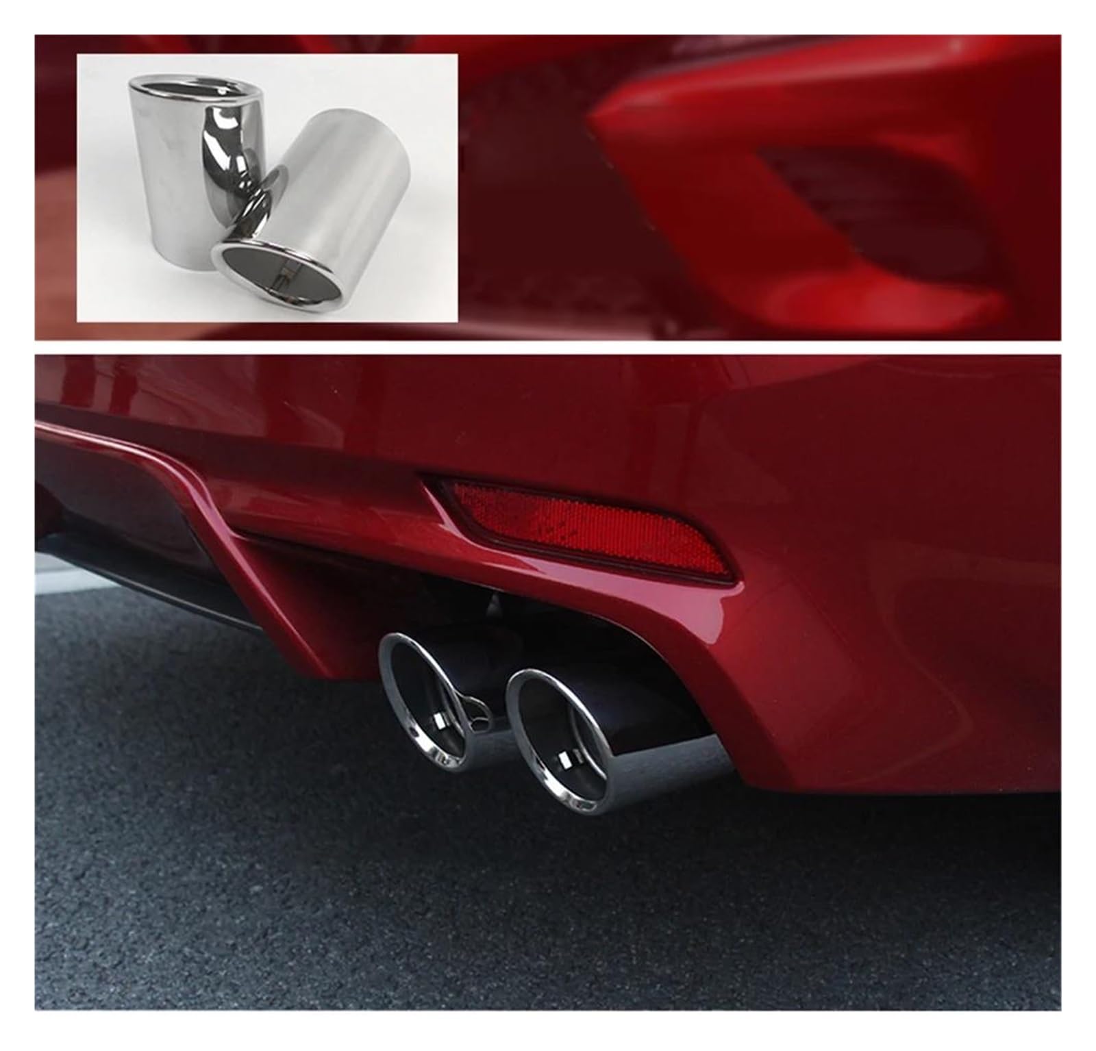 Punta De Escape De Acero Inoxidable Para BMW X1 F49 Serie 1 | 118i 120i 125i 2020-2023 | Cubierta Decorativa Plateada