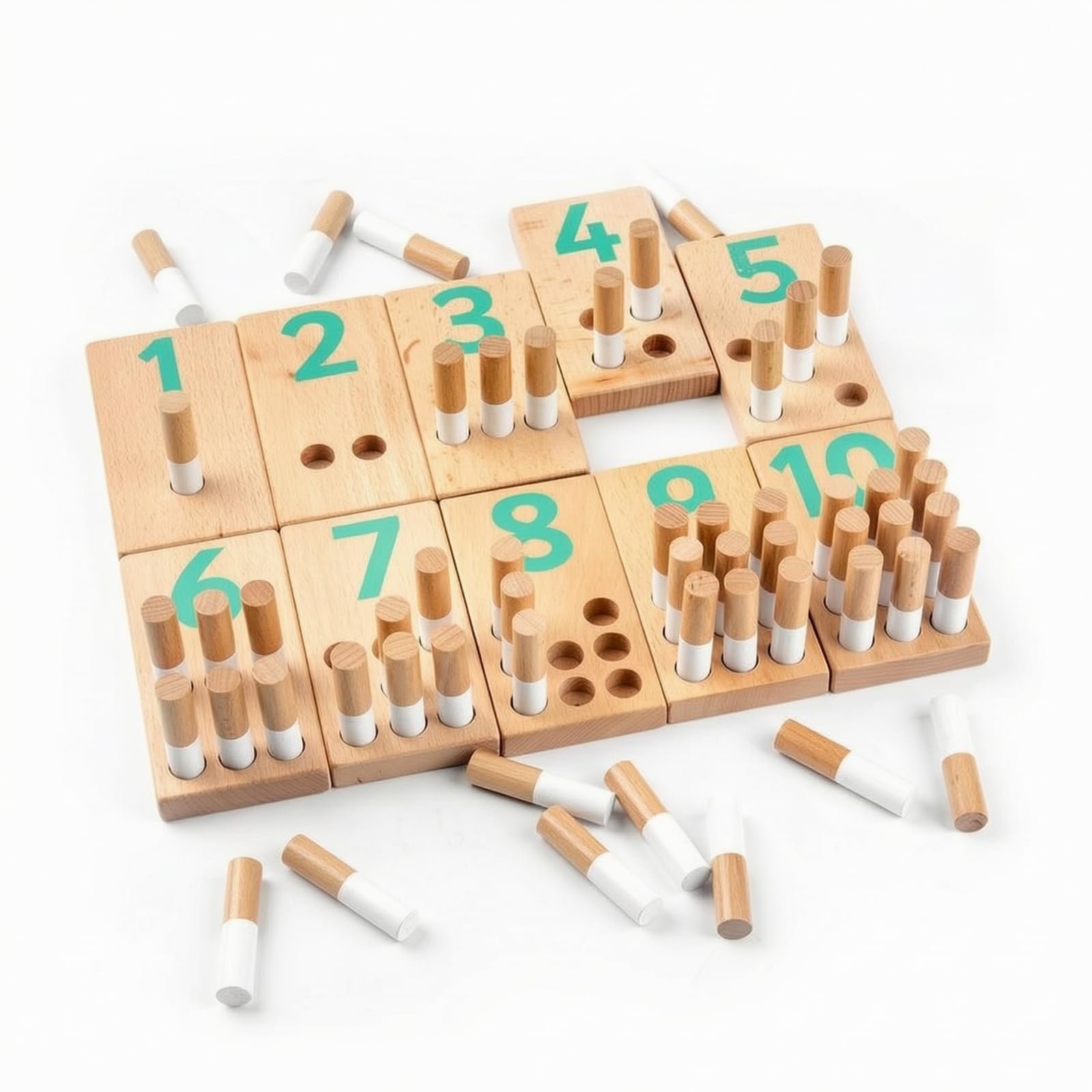 Juego Numerar Didáctico Tablero con Clavijas Números Juguete Educativo para Preescolares