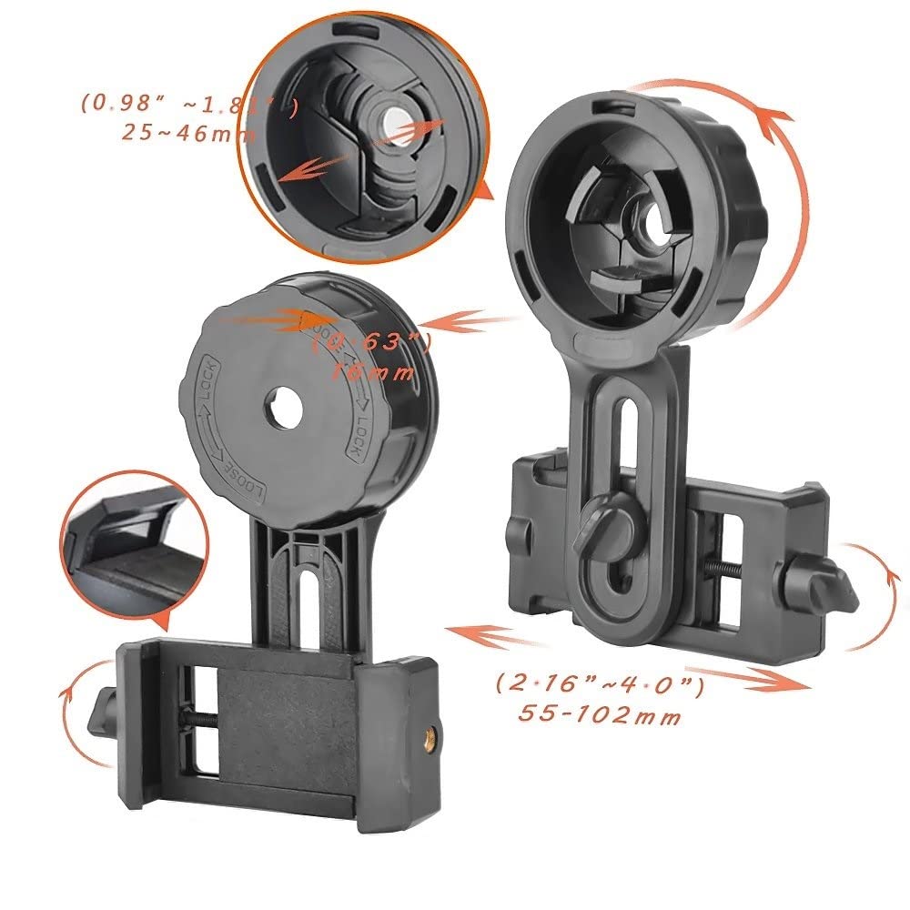 Microscope Universal Phone Quick Photography Stand Adapter Mount Connector Spotting Microscope(2pcs)