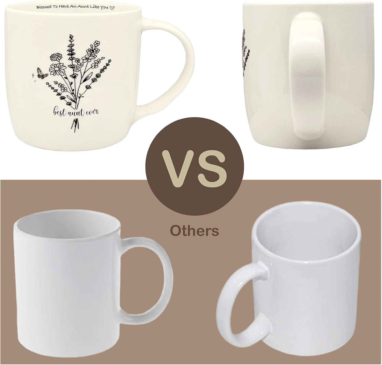 Best Aunt Ever Coffee Mug 12 Ounce Ceramic with Keychain, Auntie Gifts from Niece Nephew, Auntie Mug, Gifts for Favorite Aunt Birthday Mothers Day Christmas - Image 6