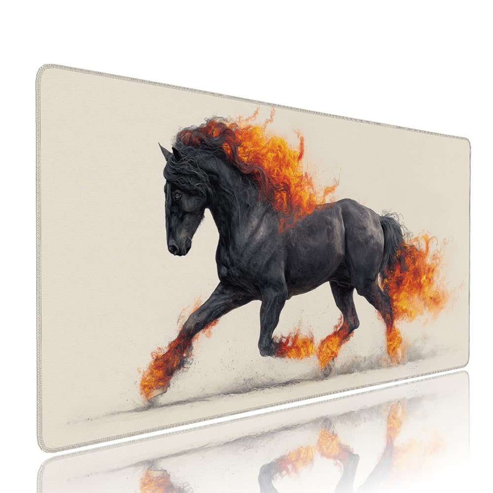 Alfombrilla de Mouse para Juegos, Nero, XXL, Antideslizante, Impermeable, Diseño de animale, Extendido, Grande, 1200x600x3mm, para PC, Laptop, Ufficio, Famiglia d-410