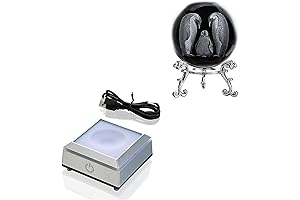 Crystal Penguin Figurine with Dynamic Light Base